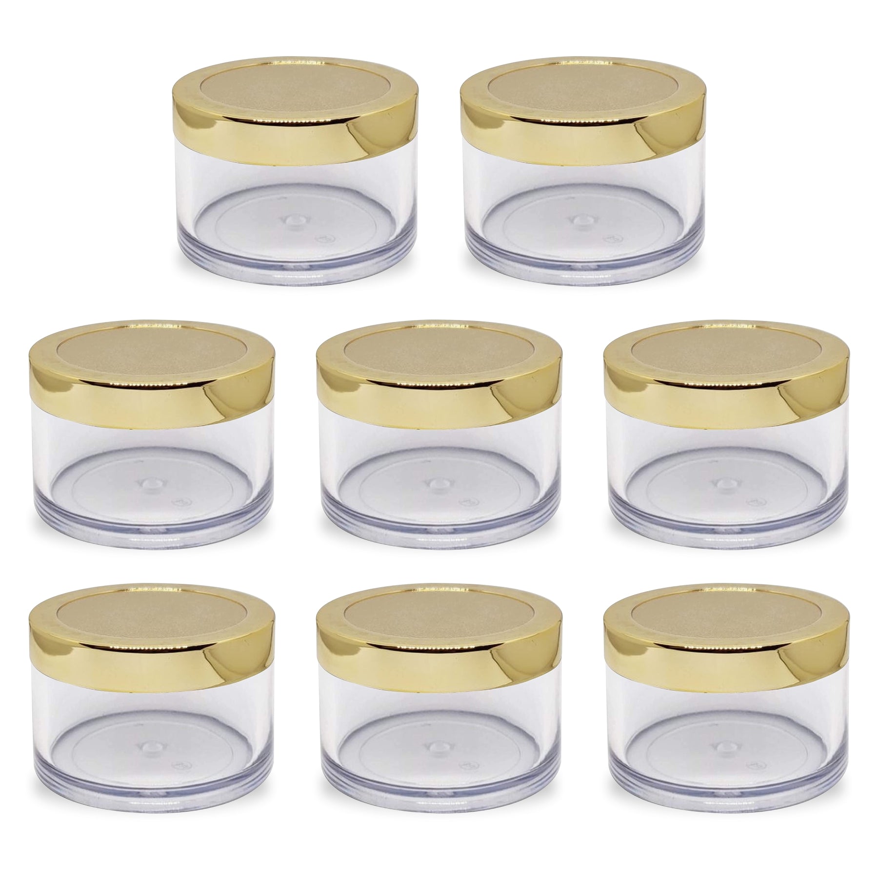 Shoprythm Cosmetic Jar Pack of 8 Empty Transparent San Jars with Golden Cap Shoprythm Cosmetic Jar Pack of 8 Empty Transparent San Jars with Golden Cap